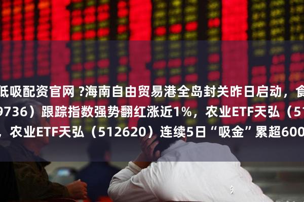 低吸配资官网 ?海南自由贸易港全岛封关昨日启动，食品饮料ETF天弘（159736）跟踪指数强势翻红涨近1%，农业ETF天弘（512620）连续5日“吸金”累超6000万元