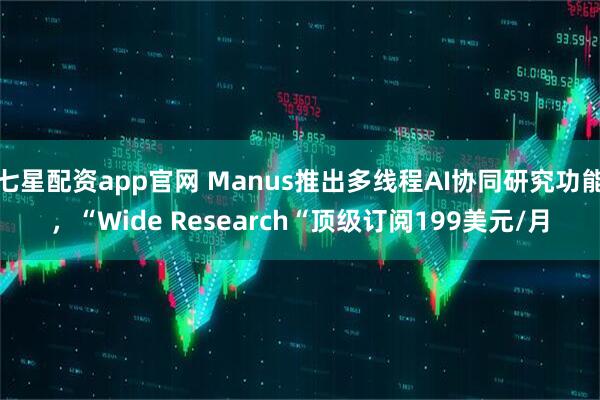 七星配资app官网 Manus推出多线程AI协同研究功能，“Wide Research“顶级订阅199美元/月